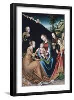 The Mystic Marriage of St Catherine, 1516-1518-Lucas Cranach the Elder-Framed Giclee Print