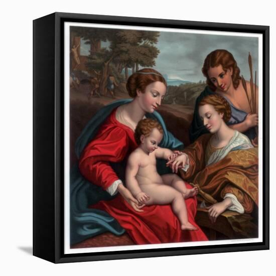 The Mystic Marriage of St Catherine, 1526-1527-Franz Kellerhoven-Framed Stretched Canvas