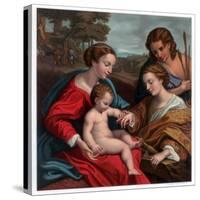 The Mystic Marriage of St Catherine, 1526-1527-Franz Kellerhoven-Stretched Canvas