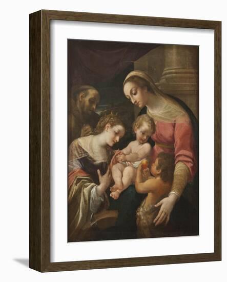 The Mystic Marriage of St Catherine, c.1600-30-Lodovico Carracci-Framed Giclee Print