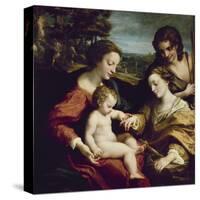 The Mystic Marriage of St. Catherine of Alexandria, 1525-1526-Antonio Da Correggio-Stretched Canvas