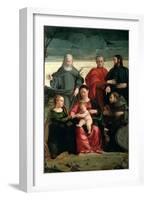 The Mystic Marriage of St. Catherine with St. Francis, St. Clare, St. Cosmas and St. Damian-Gaspare Pagani-Framed Giclee Print