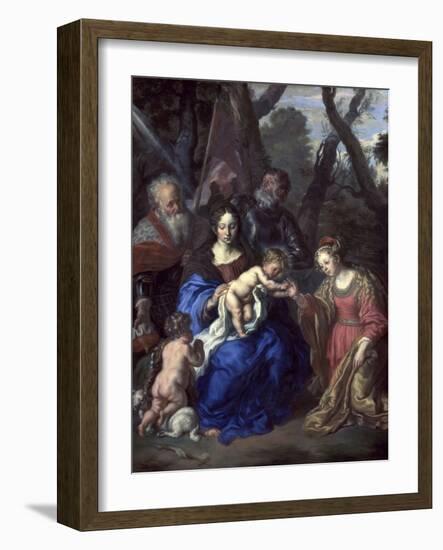 The Mystic Marriage of St. Catherine, with St. Leopold and St. William, 1647-Joachim Von Sandrart-Framed Giclee Print