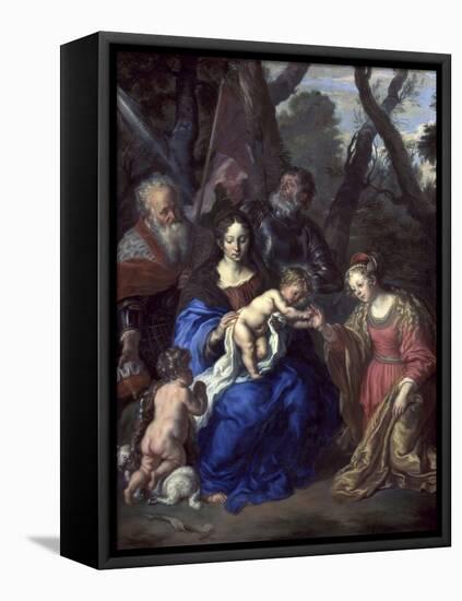 The Mystic Marriage of St. Catherine, with St. Leopold and St. William, 1647-Joachim Von Sandrart-Framed Stretched Canvas