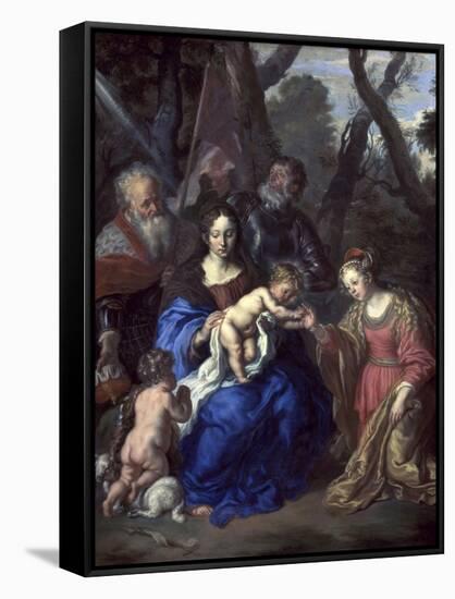 The Mystic Marriage of St. Catherine, with St. Leopold and St. William, 1647-Joachim Von Sandrart-Framed Stretched Canvas