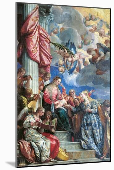 The Mystic Marriage of St Catherine-Veronese-Mounted Giclee Print