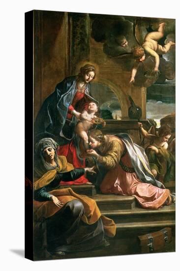 The Mystic Marriage of St. Catherine-Alessandro Tiarini-Stretched Canvas
