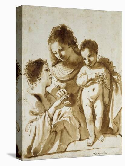 The Mystic Marriage of St Catherine-Guercino-Stretched Canvas