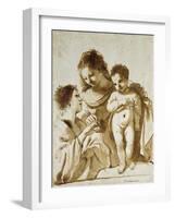 The Mystic Marriage of St Catherine-Guercino-Framed Giclee Print