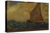 The Mystical Boat-Odilon Redon-Stretched Canvas