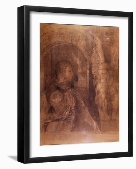 The Mystical Knight or the Sphinx, C.1890-Odilon Redon-Framed Giclee Print