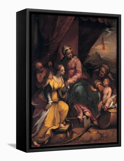 The Mystical Marriage of Saint Catherine, 1590-Denys Calvaert-Framed Stretched Canvas