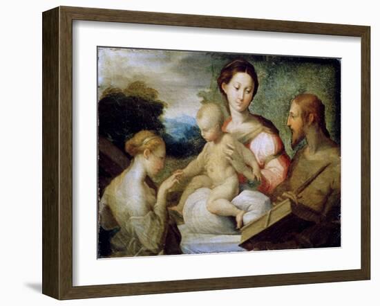 The Mystical Marriage of Saint Catherine, Late 1520S-Parmigianino-Framed Giclee Print