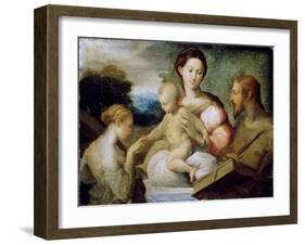 The Mystical Marriage of Saint Catherine, Late 1520S-Parmigianino-Framed Giclee Print