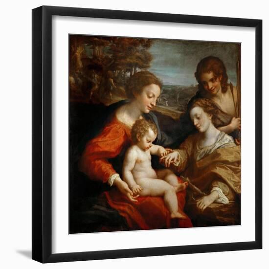 The Mystical Marriage of Saint Catherine-Correggio-Framed Giclee Print
