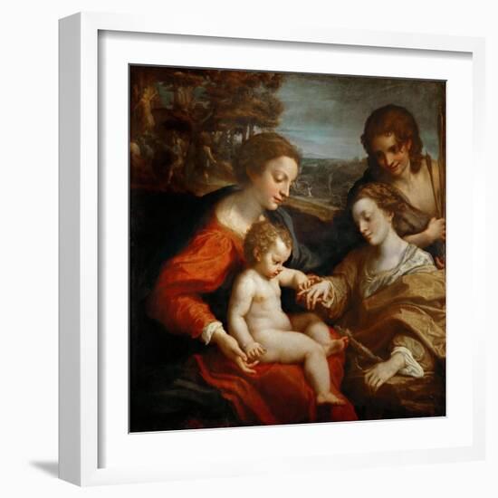 The Mystical Marriage of Saint Catherine-Correggio-Framed Giclee Print