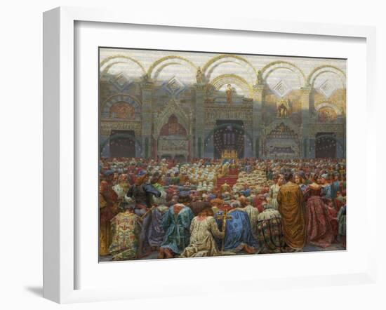 The Mystical Wedding Between the Bishop and the Abbess of Pistoia-Kristian Zahrtmann-Framed Giclee Print