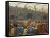 The Mystical Wedding Between the Bishop and the Abbess of Pistoia-Kristian Zahrtmann-Framed Stretched Canvas