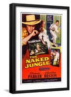 The Naked Jungle, Left and Right: Charlton Heston; Center: Eleanor Parker, 1954-null-Framed Art Print