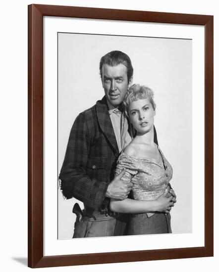 THE NAKED SPUR, 1953 directed by ANTHONY MANN James Stewart and Janet Leigh (b/w photo)-null-Framed Photo