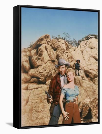 THE NAKED SPUR, 1953 directed by ANTHONY MANN James Stewart and Janet Leigh (photo)-null-Framed Stretched Canvas