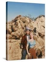 THE NAKED SPUR, 1953 directed by ANTHONY MANN James Stewart and Janet Leigh (photo)-null-Stretched Canvas