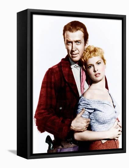 THE NAKED SPUR, from left: James Stewart, Janet Leigh, 1953-null-Framed Stretched Canvas