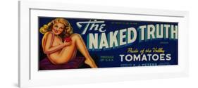 The Naked Truth Tomato Label - Modesto, CA-Lantern Press-Framed Art Print