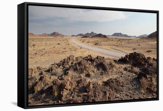 The Namib-Naukluft National Park at Sunset-Alex Saberi-Framed Stretched Canvas