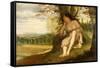 The Nap-Gustave Courbet-Framed Stretched Canvas