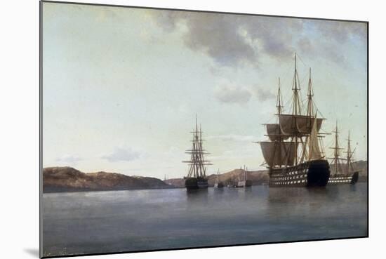 The Napoleon and other Men of War in Cherbourg Harbour, 1863-Anton Melbye-Mounted Giclee Print