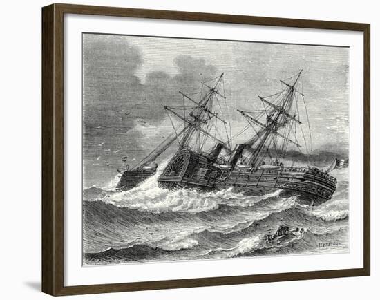 The 'Napoleon Iii' Transatlantic French Liner Launched in 1866-null-Framed Giclee Print