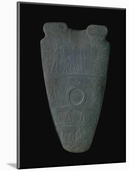 The Narmer Palette (Front), a Late Pre-Dynastic Schist Ceremonial Palette-null-Mounted Giclee Print