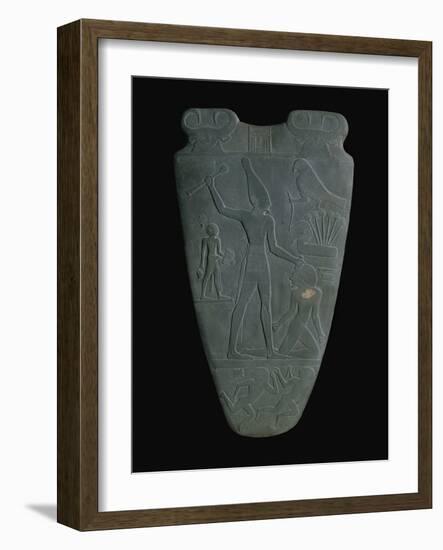 The Narmer Palette (Reverse), a Late Pre-Dynastic Schist Ceremonial Palette-null-Framed Giclee Print