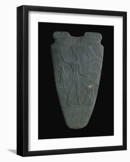 The Narmer Palette (Reverse), a Late Pre-Dynastic Schist Ceremonial Palette-null-Framed Giclee Print