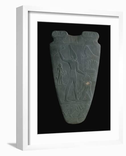 The Narmer Palette (Reverse), a Late Pre-Dynastic Schist Ceremonial Palette-null-Framed Giclee Print