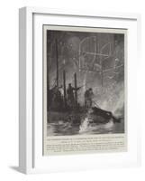The Narrow Escape of a Submarine from Fire in Portsmouth Harbour-Fred T. Jane-Framed Giclee Print
