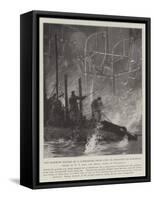 The Narrow Escape of a Submarine from Fire in Portsmouth Harbour-Fred T. Jane-Framed Stretched Canvas