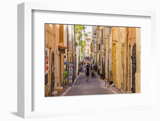 The narrow streets of the old town, Le Panier, Marseille, Bouches du Rhone, Provence, France-Chris Mouyiaris-Framed Photographic Print