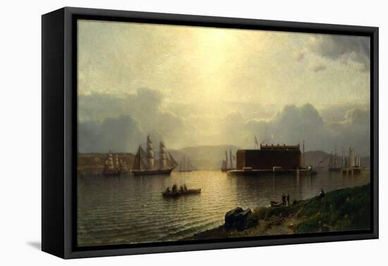 The Narrows and Fort Lafayette, Ships Coming into Port, New York Harbor, 1868 (Oil on Canvas)-Samuel Colman-Framed Stretched Canvas
