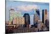 The Nashville skyline as Viewed from the west side and 5 stories above ground-null-Stretched Canvas