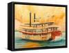 The Natchez Riverboat-Diane Millsap-Framed Stretched Canvas