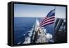 The National Ensign Flies from the Mast Aboard USS Stockdale-null-Framed Stretched Canvas
