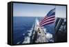 The National Ensign Flies from the Mast Aboard USS Stockdale-null-Framed Stretched Canvas