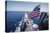 The National Ensign Flies from the Mast Aboard USS Stockdale-null-Stretched Canvas