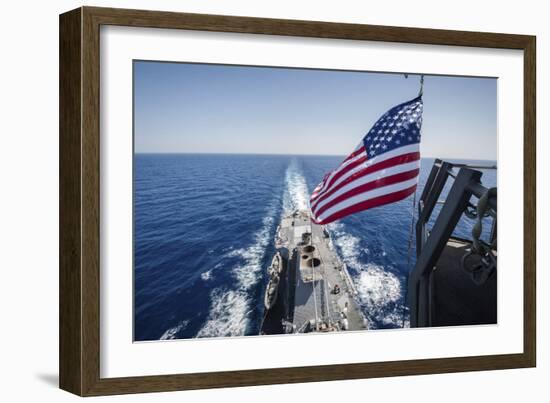 The National Ensign Flies from the Mast Aboard USS Stockdale-null-Framed Photographic Print