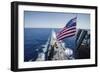 The National Ensign Flies from the Mast Aboard USS Stockdale-null-Framed Photographic Print