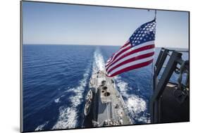 The National Ensign Flies from the Mast Aboard USS Stockdale-null-Mounted Photographic Print