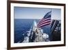 The National Ensign Flies from the Mast Aboard USS Stockdale-null-Framed Photographic Print