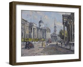 The National Gallery - Trafalgar Square in About 1920, 2008-John Sutton-Framed Giclee Print